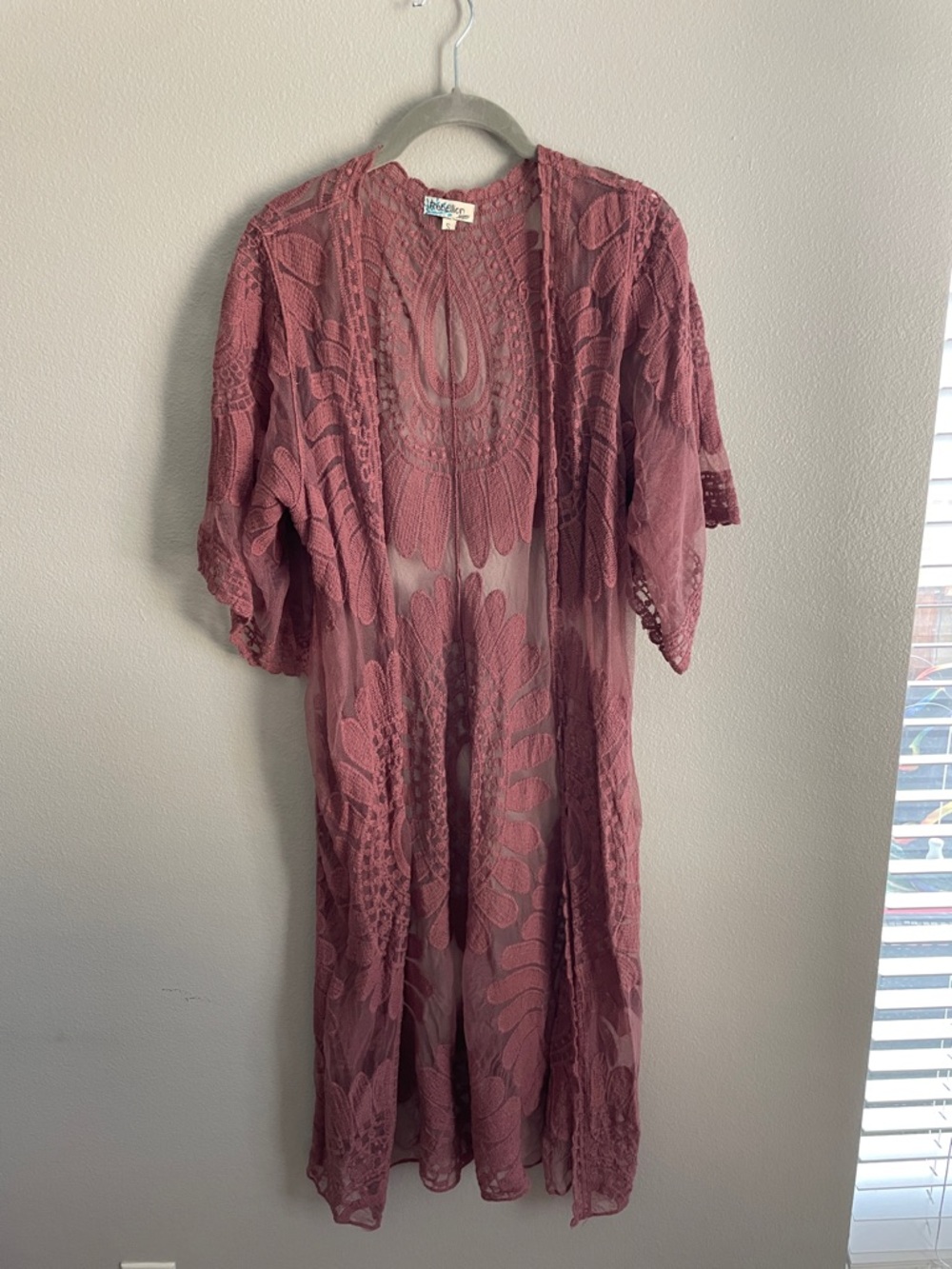 Rebellion Lace Crochet Overlay in Dusty Rose